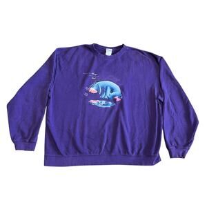 Vintage Disney Store Eeyore Always A Reason To Smile Purple Sweatshirt XXL
